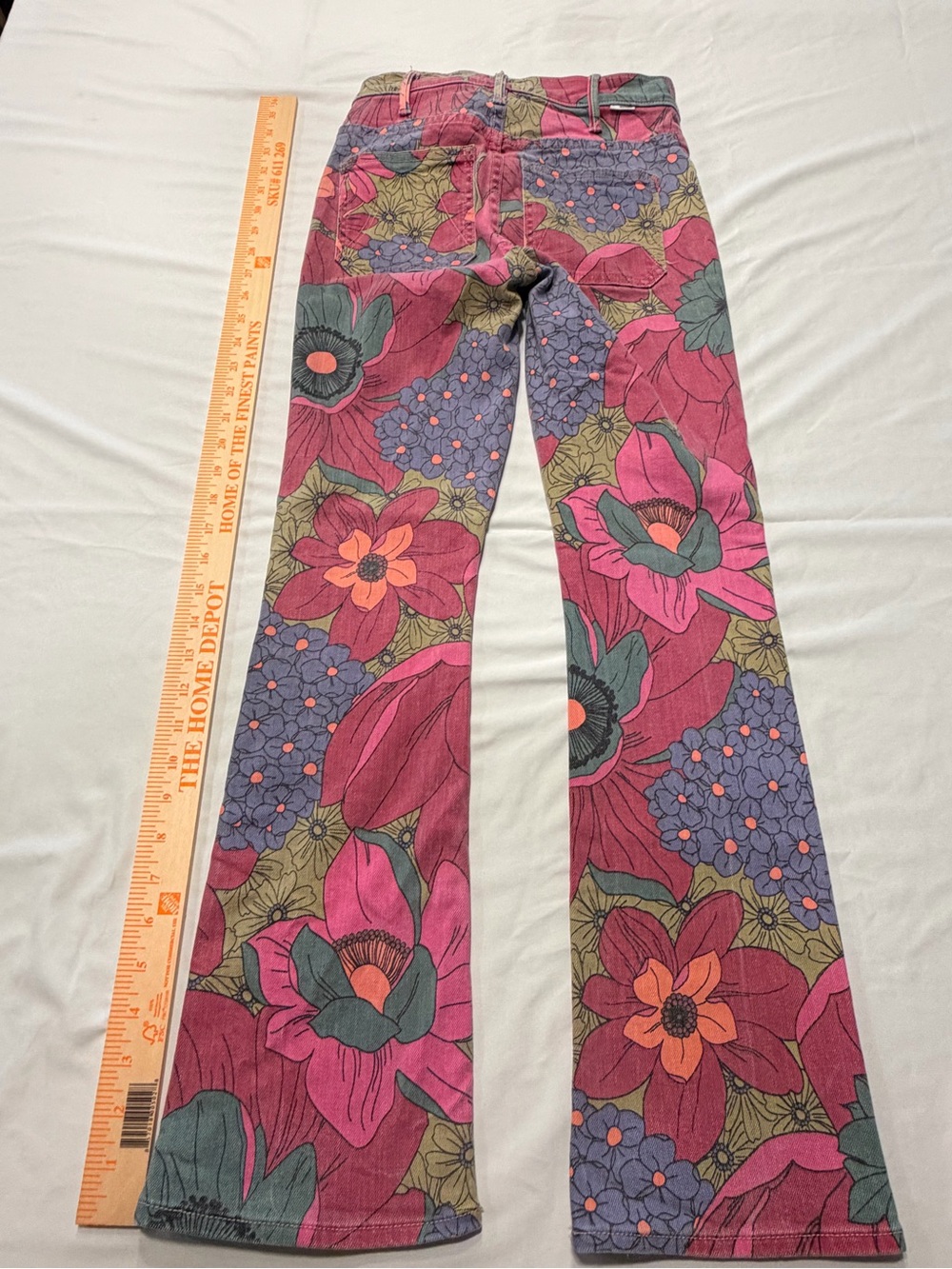 MOTHER The Patch Pocket Insider Flood Psychic Floral Crop Jeans 24 - Picture 7 of 10
